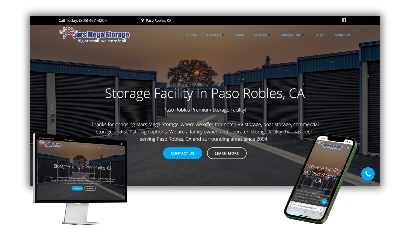 mars mega storage website mockup by eazyclics in logan utah